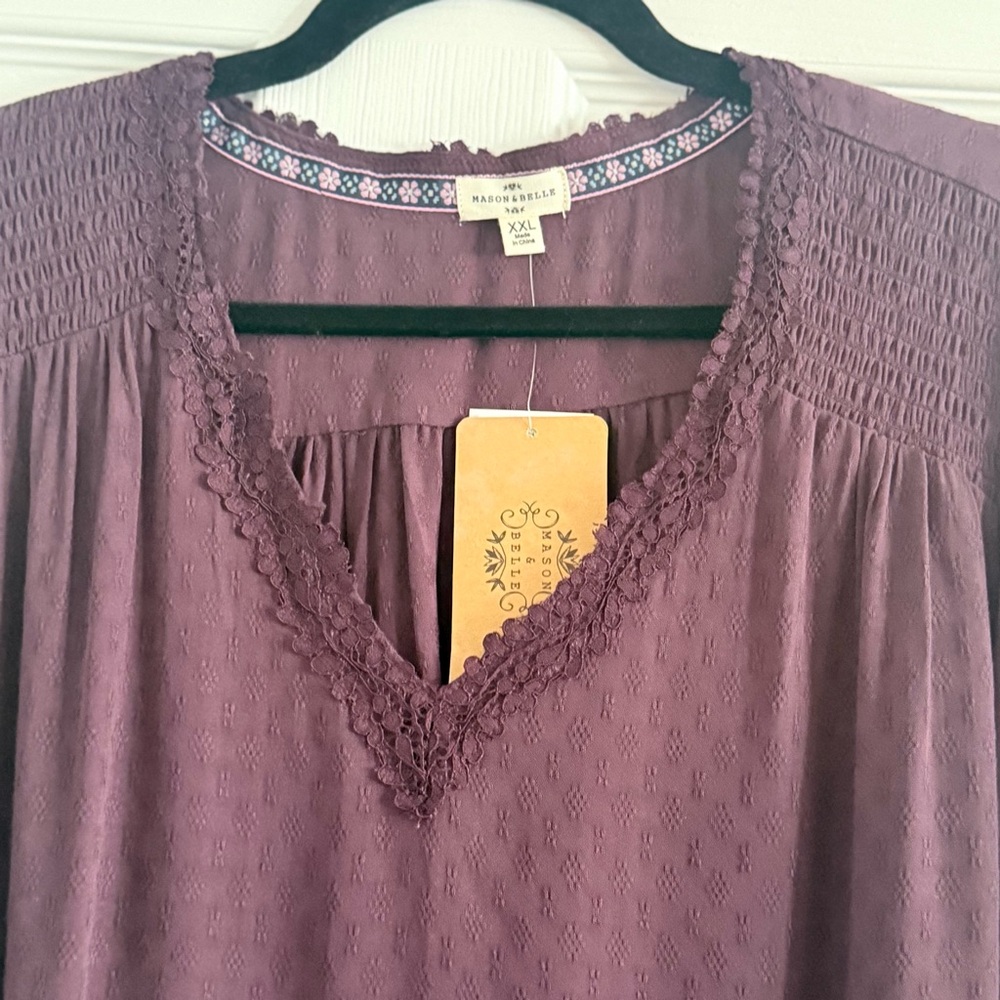 Mason & Belle Deep Purple Women's Blouse XXL - Picture 5 of 8